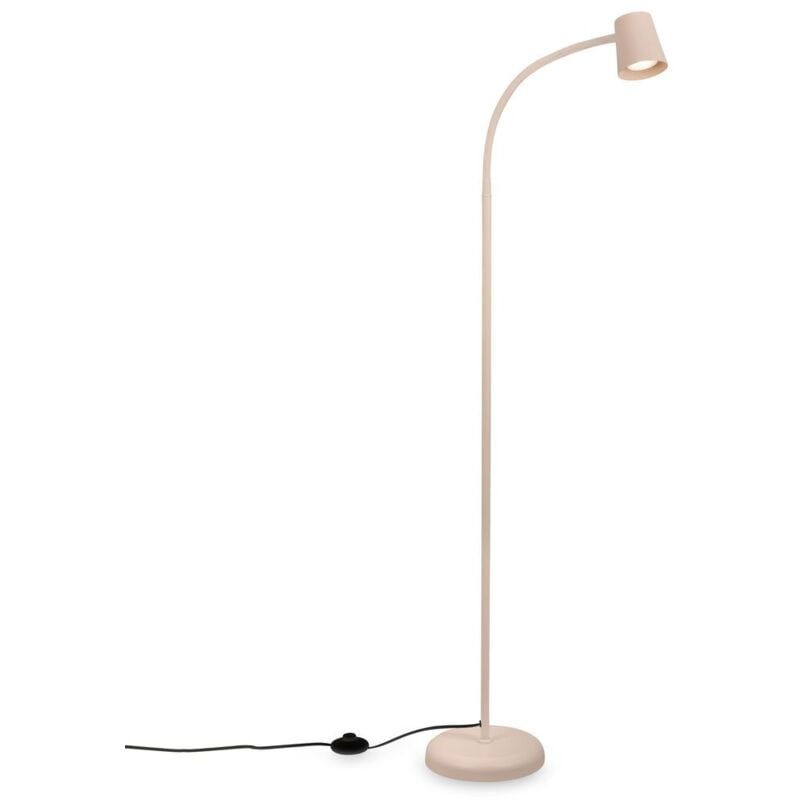 foto del prodotto b.k.licht briloner skriva lampada da terra, orientabile, interruttore a pedale, attacco gu10, max. 9w, beige, 21 x 127,5 cm
