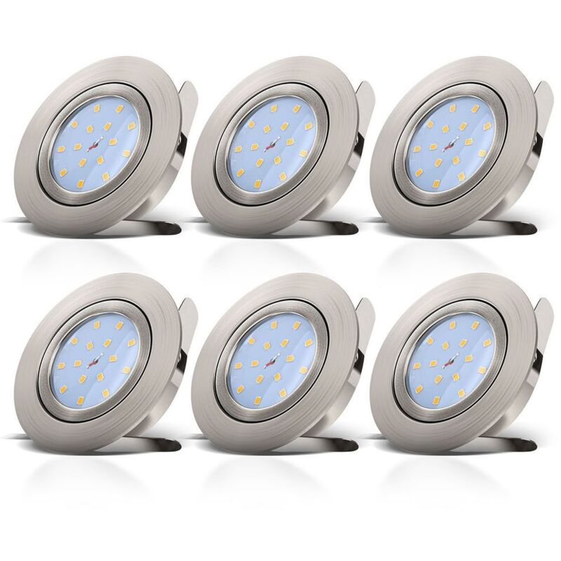foto del prodotto b.k.licht faretti led ad incasso orientabili, set da 6, plafoniere ultrasottili da soffitto e per l illuminazione da interno, luci rotonde, color