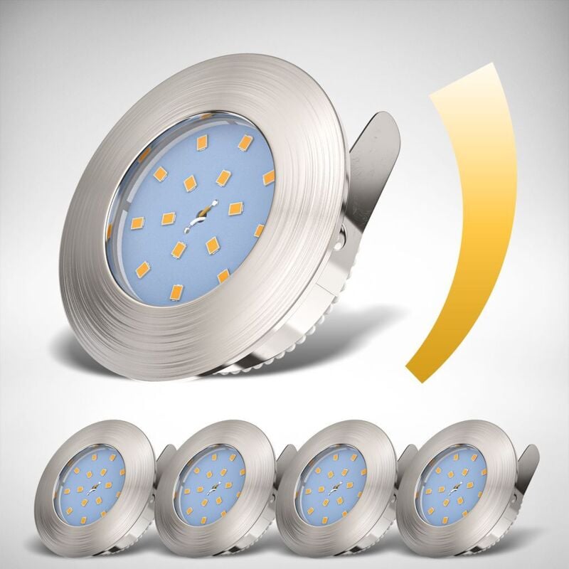 foto del prodotto b.k.licht faretti led da incasso dimmerabili, led integrati 5,5w, diametro foro 60mm, faretti da bagno ultrasottili, luce calda, set da 5,
