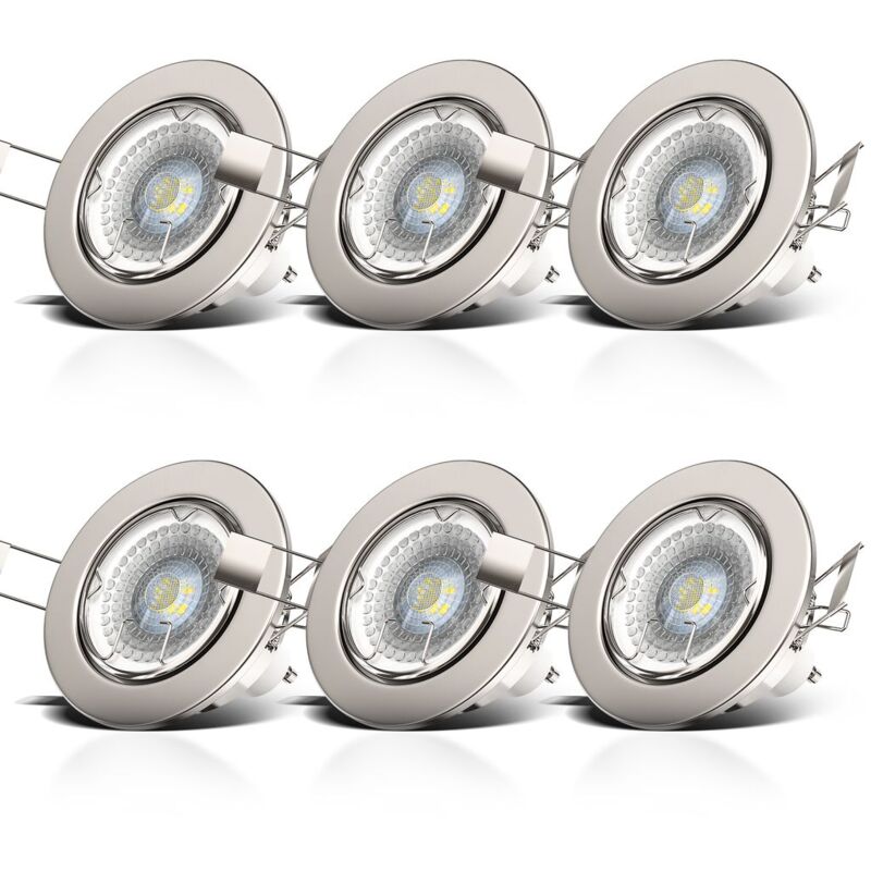 foto del prodotto b.k.licht faretti led da incasso orientabili e dimmerabili, include lampadine gu10 da 5w, diametro foro 68mm, set di 6, faretti da interno, corpo