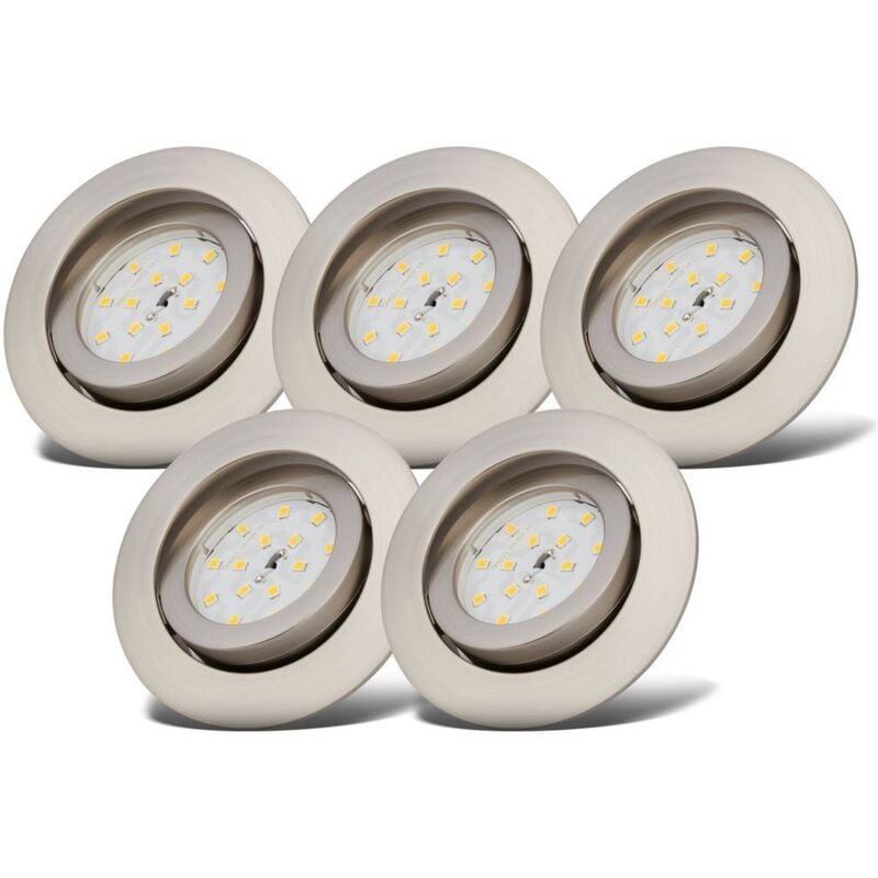 foto del prodotto b.k.licht faretti led da incasso orientabili e dimmerabili, led integrati 5,5w, 470lm, luce calda 3000k, luci ultra sottili da soffitto, foro