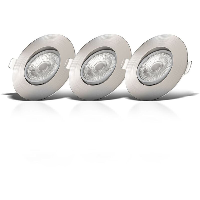 foto del prodotto b.k.licht faretti led da incasso ultrapiatti orientabili e dimmerabili, led integrati 5w, foro 68mm, luce calda, 460lm, set di 3 faretti da
