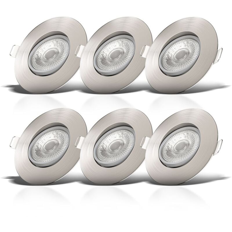 foto del prodotto b.k.licht faretti led da incasso ultrapiatti orientabili, led integrati 4,9w, foro 68mm, luce calda 3000k, 480lm, set di 6 faretti da soffitto