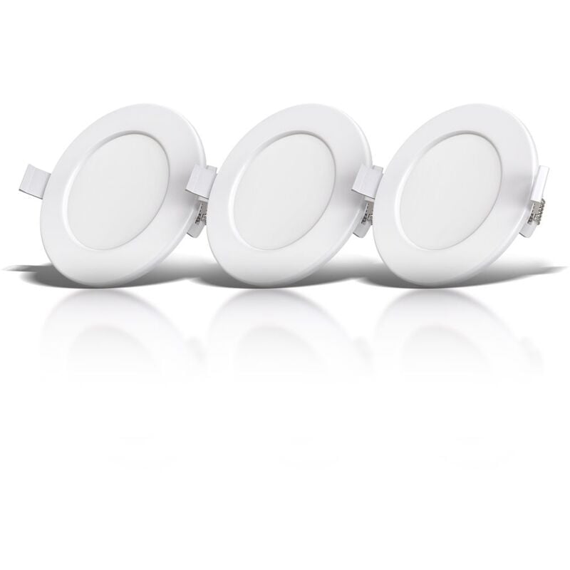 foto del prodotto b.k.licht faretti led da incasso ultrapiatti per bagno, set di 3, led integrati 6w, foro 100mm, luce calda 3000k, 450lm, faretti da soffitto