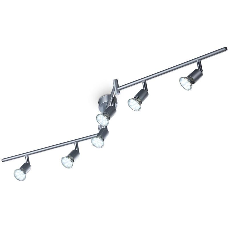 immagine 0 del prodotto b.k.licht faretti led da soffitto orientabili, include 6 lampadine gu10 da 3w, luce calda 3000k, plafoniera moderna a bracci da soffitto per