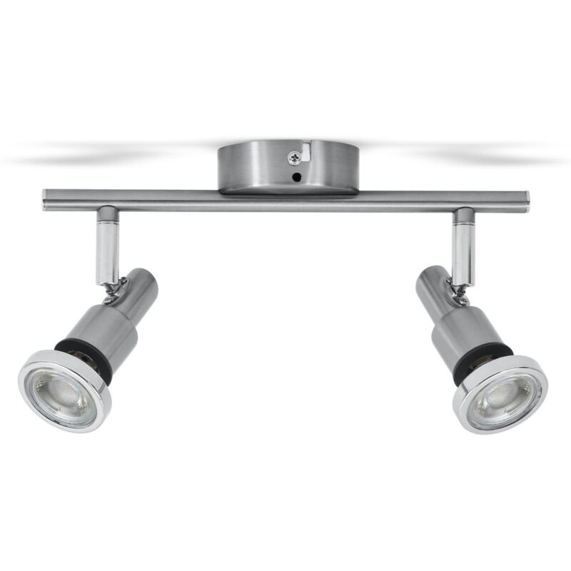 foto del prodotto b.k.licht faretti led orientabili, lampadario bagno resistente agli schizzi d acqua ip44, include 2 lampadine gu10 5w 400lm, plafoniera da soffitto