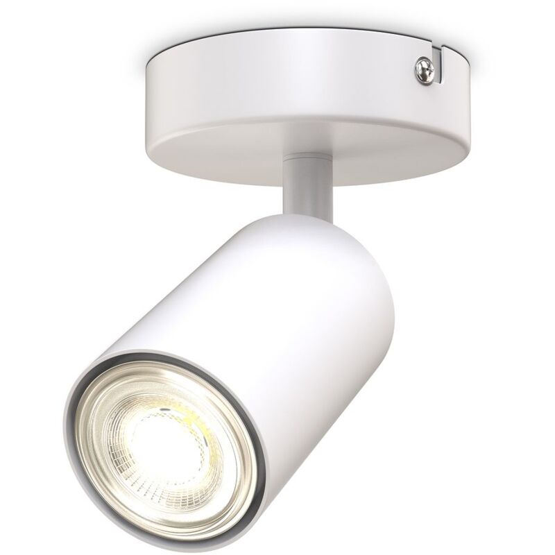 foto del prodotto b.k.licht faretto da parete o soffitto orientabile, attacco per lampadina gu10 non inclusa, plafoniera in metallo bianco, lampada da soffitto per