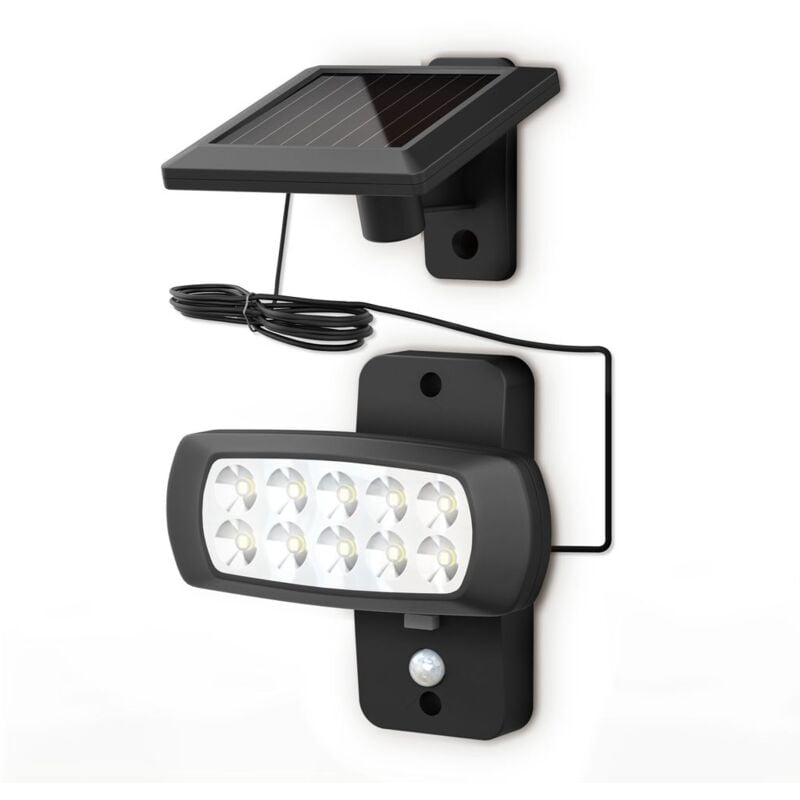 foto del prodotto b.k.licht faro led solare esterno con sensore di movimento e crepuscolare, luce fredda 6500k, luce di sicurezza con accensione automatica, pannello
