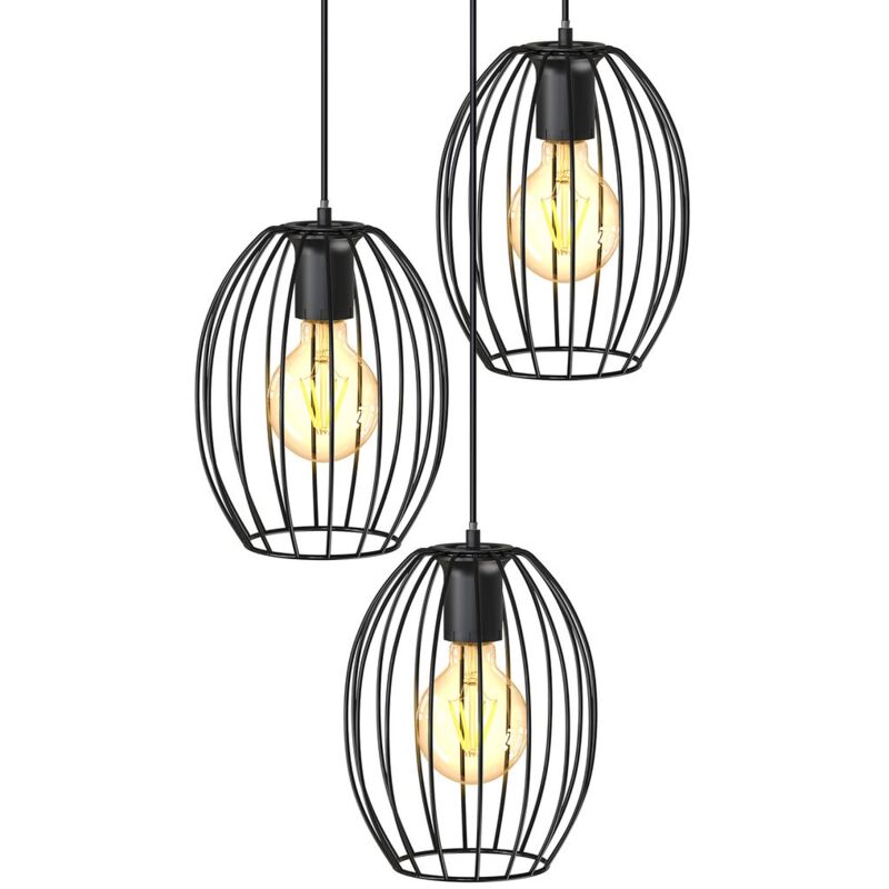 foto del prodotto b.k.licht i lampada a sospensione a 3 fili di luce i presa e27 i i i 296x1390 mm i senza lampadina i nero
