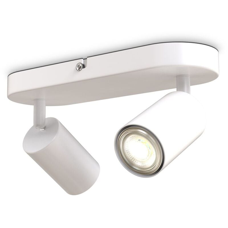 immagine 0 del prodotto b.k.licht i lampada spot a 2 fiamme i orientabile i girevole i girevole i gu10 i bianco opaco i senza lampadina