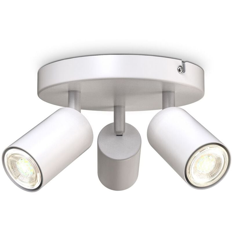 foto del prodotto b.k.licht i lampada spot a 3 fiamme rotonda i girevole i girevole i girevole i gu10 i bianco opaco i senza lampadina