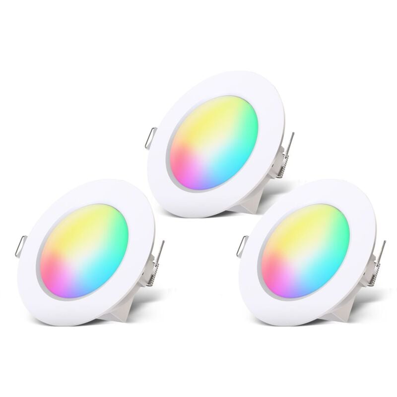 foto del prodotto b.k.licht i set di 3 luci da incasso per bagno rgbw led i faretto da incasso per bagno colorato i telecomando i foro 70 mm i dimmerabile i 92x45