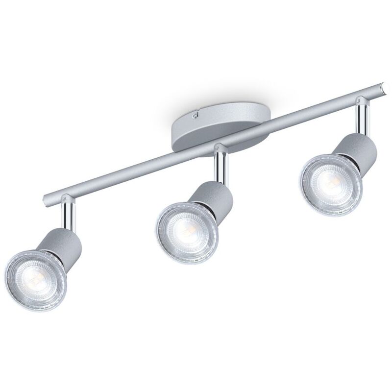 foto del prodotto b.k.licht i spot led a soffitto a 3 fiamme i 3x 5w illuminante gu10 i 3x 400lm i girevole i ip20 i 4000k bianco neutro i color titanio