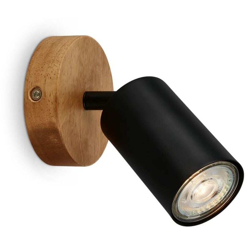 foto del prodotto b.k.licht lampada da letto a led interruttore on off flessibile gu10 5 w nero metallo briloner