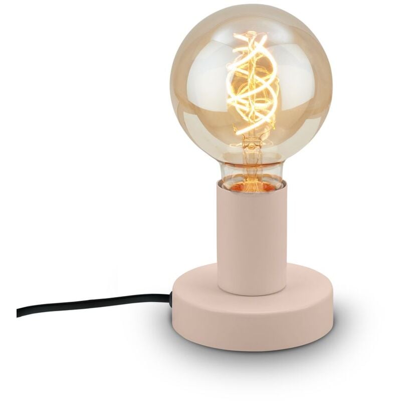 foto del prodotto b.k.licht lampada da tavolo briloner teepu, retr , interruttore a cavo, attacco e27, beige, 10 x 9 cm