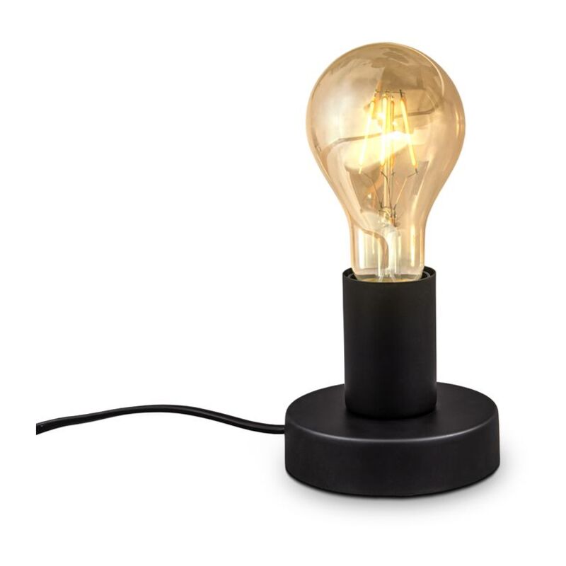 foto del prodotto b.k.licht lampada da tavolo vintage, attacco per lampadina e27 non inclusa, interruttore sul cavo di alimentazione, diametro 10cm, abat jour da
