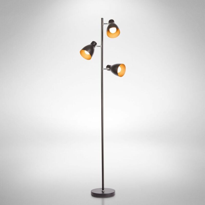 foto del prodotto b.k.licht lampada da terra vintage industriale, piantana elegante retr , colori nero e oro all interno, adatta per lampadine e27 non incluse,