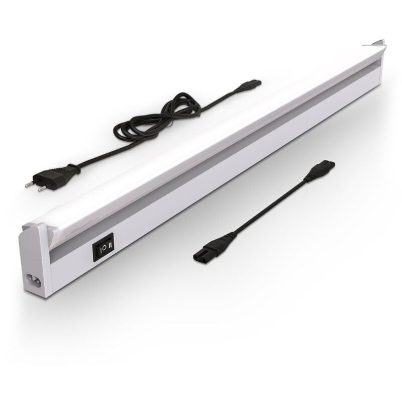 foto del prodotto b.k.licht lampada sottopensile cucina led, luca bianca neutra o calda, led integrati 8w, lunga 55.7 cm, luce orientabile, interruttore on off,