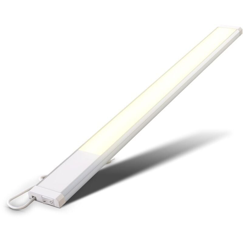 foto del prodotto b.k.licht lampada sottopensile cucina led, luce calda 3000k, led integrati da 10w, lunghezza 57.5cm, 1.110 lm, interruttore on off, plastica e