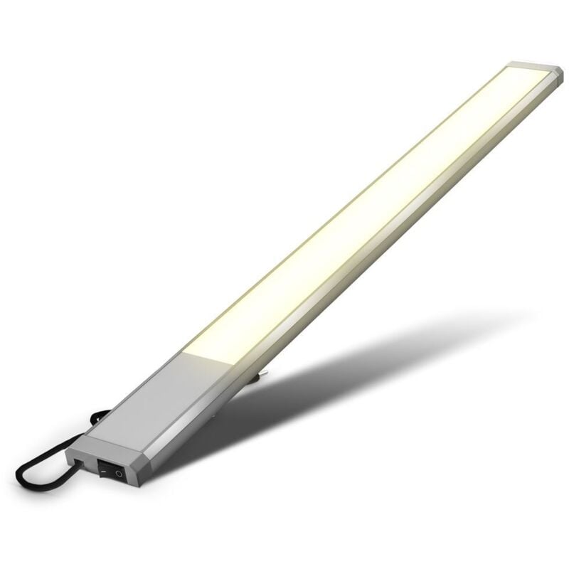 foto del prodotto b.k.licht lampada sottopensile cucina led, luce calda 3000k, led integrati da 10w, lunghezza 57.5cm, 1.110 lm, interruttore on off, plastica e