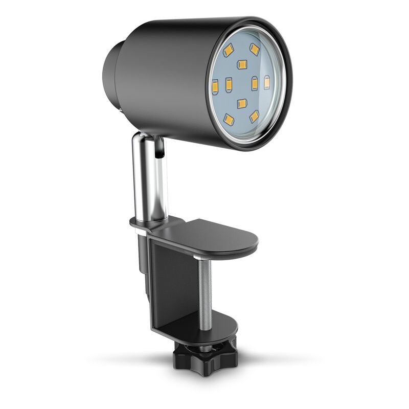 foto del prodotto b.k.licht luce a morsetto led con 5w gu10 illuminante i bianco caldo i bianco caldo i girevole i inclinabile i interruttore a levetta i metallo i