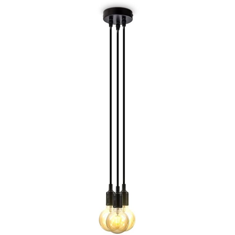 foto del prodotto b.k.licht luce a sospensione nera 3xe27