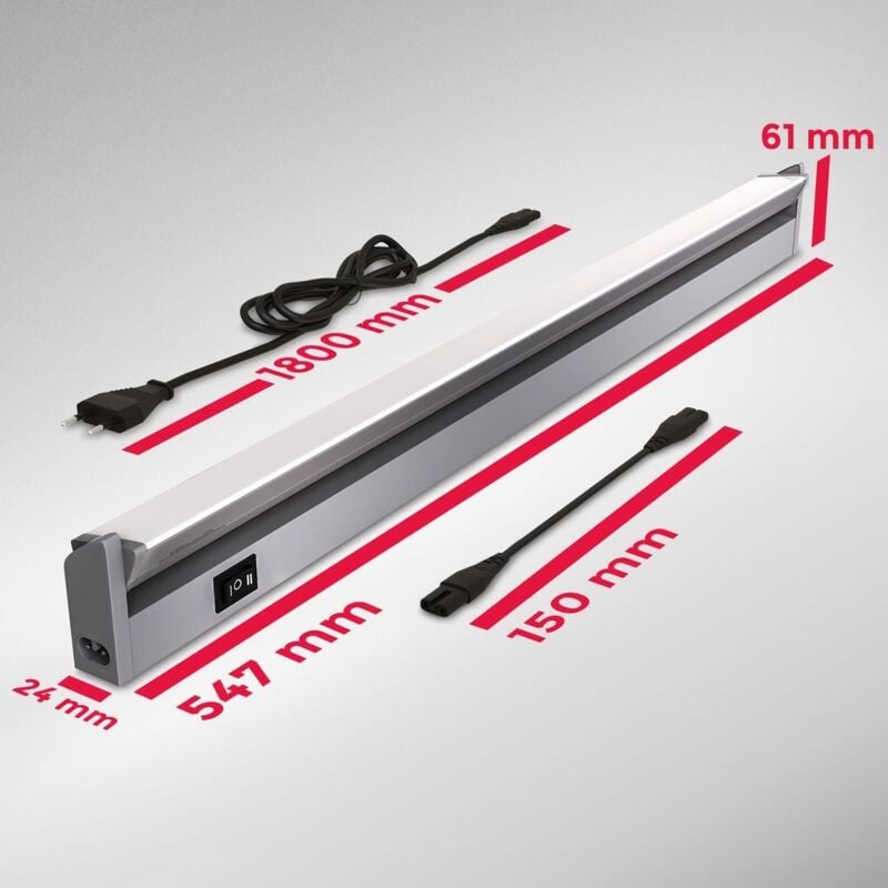 foto del prodotto b.k.licht luce sotto pensile cucina led, luce bianca neutra 4000k, lampada moderna per l illuminazione da interno, interruttore on off, corpo