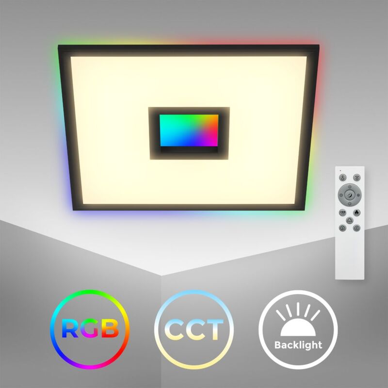 foto del prodotto b.k.licht pannello led con retroilluminazione dimmerabile 44,5x44,5 cm lampada da soffitto per ufficio piatta 24w 2200lm cct 3000 6500k