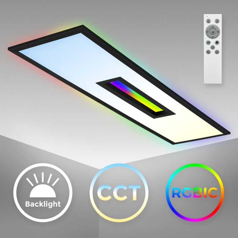 foto del prodotto b.k.licht pannello led lampada da soffitto dimmerabile con rgb center backlight 100x25x6,3 cm lampada da soffitto per ufficio 24 w cct