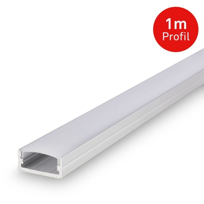 foto del prodotto b.k.licht pimp your stripe profilo in alluminio 1 m, copertura diffusore, autoadesivo, argento