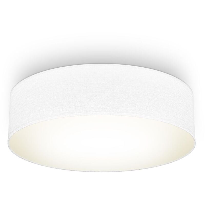 foto del prodotto b.k.licht plafoniera in tessuto bianco, attacco per 2 lampadine e27 non incluse, lampada da soffitto diametro 38cm, lampadario moderno per salotto