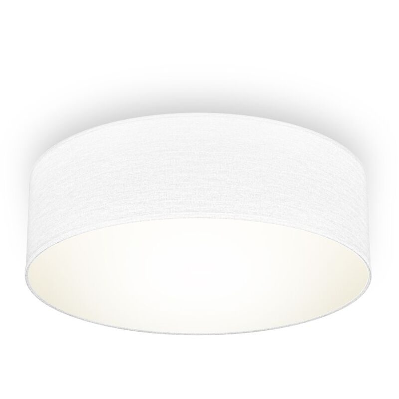 foto del prodotto b.k.licht plafoniera in tessuto bianco, attacco per lampadina e27 non inclusa, lampada da soffitto diametro 30cm, lampadario moderno per salotto o