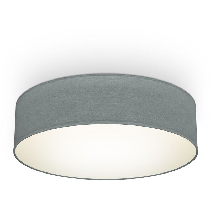foto del prodotto b.k.licht plafoniera in tessuto grigio, attacco per 2 lampadine e27 non incluse, lampada da soffitto diametro 38cm, lampadario moderno per salotto