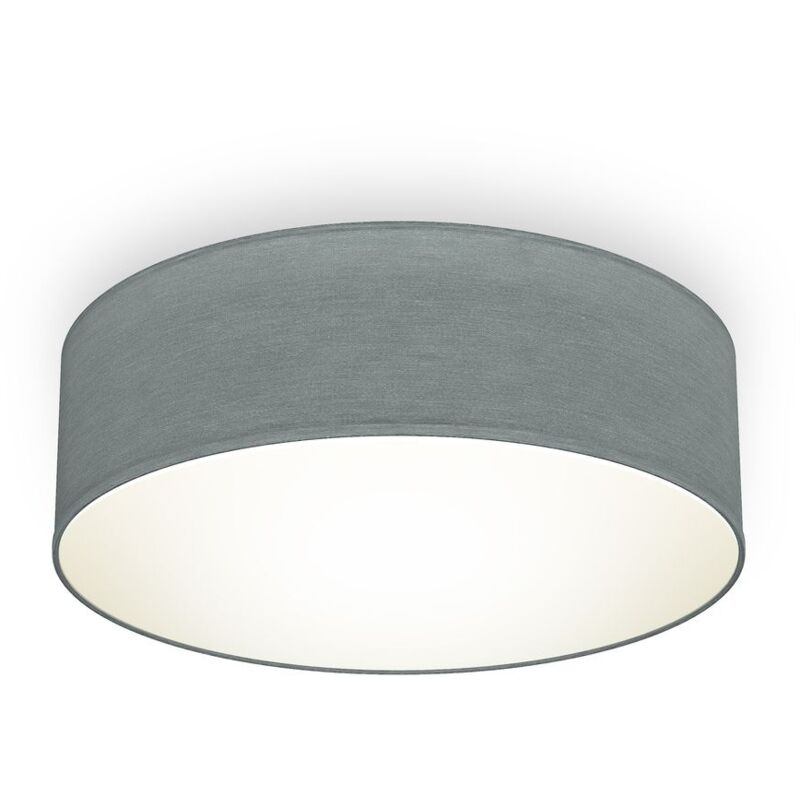 foto del prodotto b.k.licht plafoniera in tessuto grigio, attacco per lampadina e27 non inclusa, lampada da soffitto diametro 30cm, lampadario moderno per salotto o