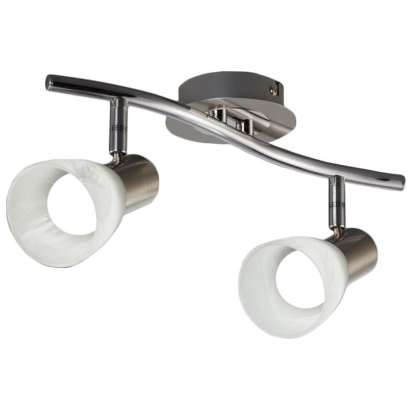 foto del prodotto b.k.licht plafoniera led con 2 faretti orientabili, include 2 lampadine da 5w e14, lampada da soffitto per soggiorno, sala o camera da letto,