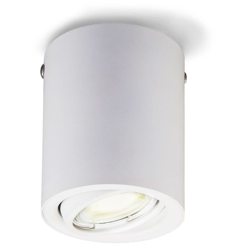 foto del prodotto b.k.licht plafoniera led con lampadina gu10 inclusa orientabile, luce calda 3000k, 5w, 400 lm, lampada da soffitto rotonda in metallo colore