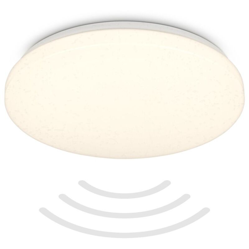 foto del prodotto b.k.licht plafoniera led con rilevatore di movimento ip54 portata 3m, luce bianca calda, rilevamento a 120 gradi, plafoniera led, lampada led,