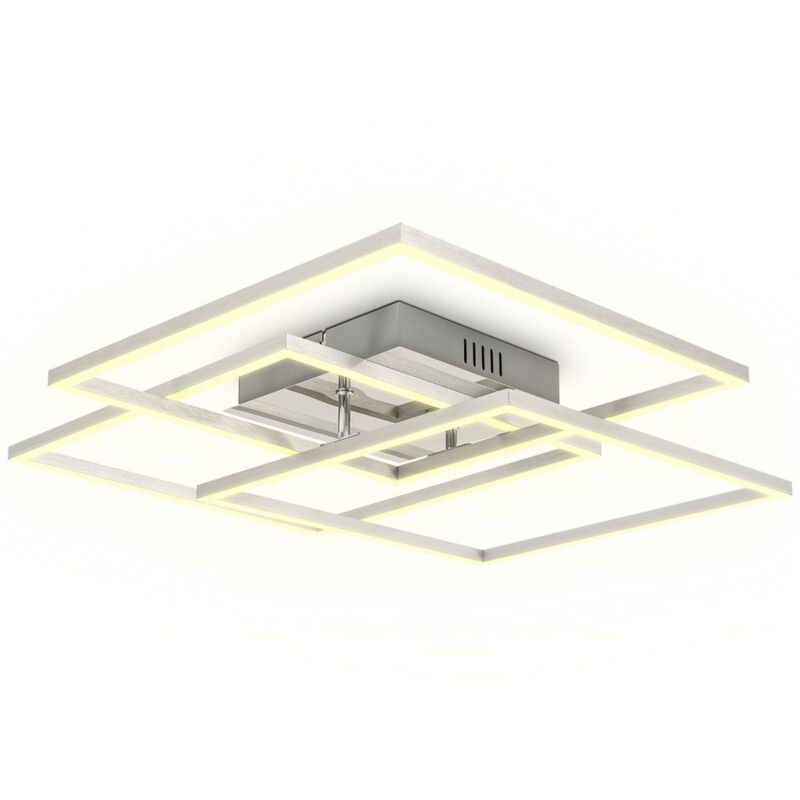foto del prodotto b.k.licht plafoniera led da 40w, 2 cornici orientabili, luce calda 3000k, lampada da soffitto per ufficio frame, colore cromato alluminio