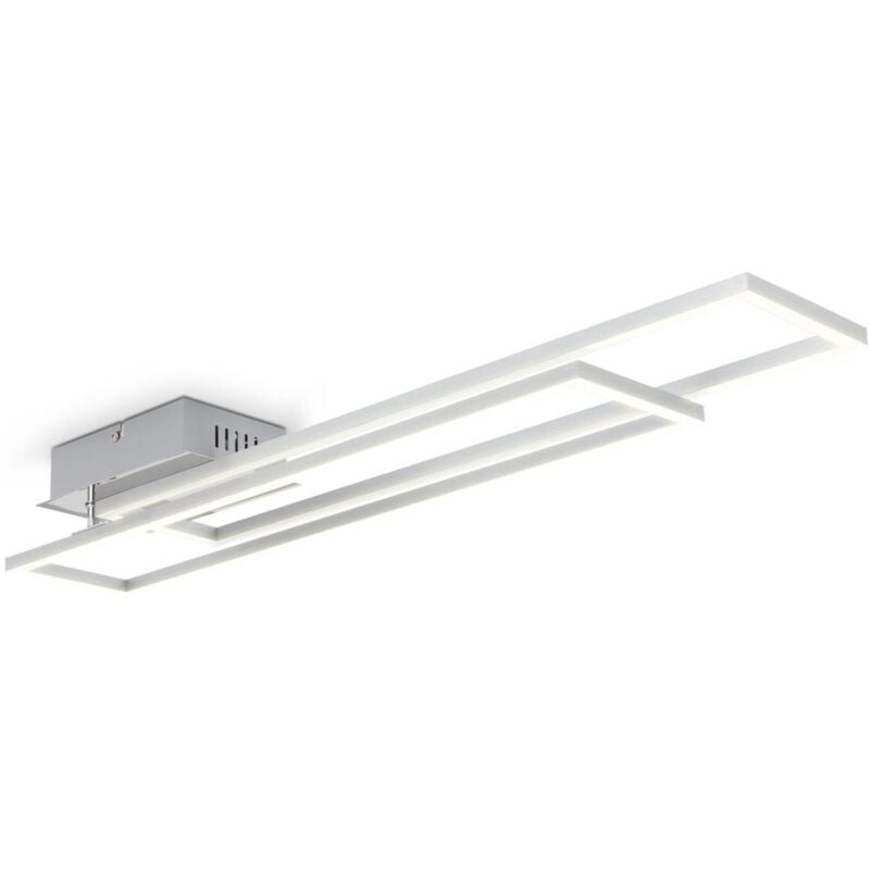 foto del prodotto b.k.licht plafoniera led da 40w, luce calda 3000k, 1 cornice orientabile, lampada da soffitto per ufficio frame, colore cromato alluminio spazzolato