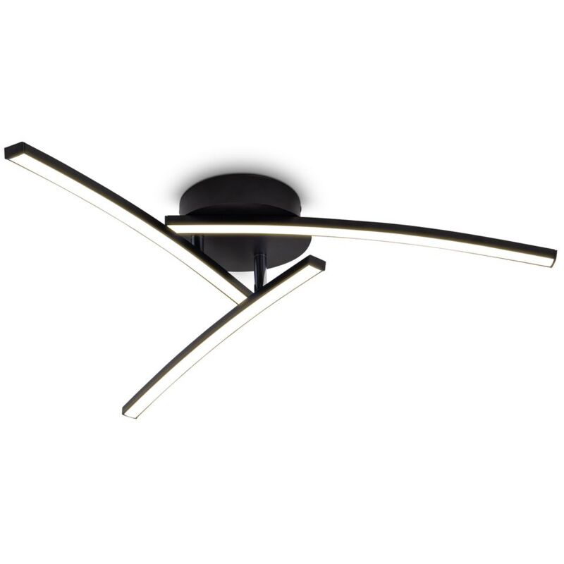 foto del prodotto b.k.licht plafoniera led, luce calda 3000k, led integrati 1650lm, 15w, lampada da soffitto moderna per camera o cucina, lampadario nero ip20