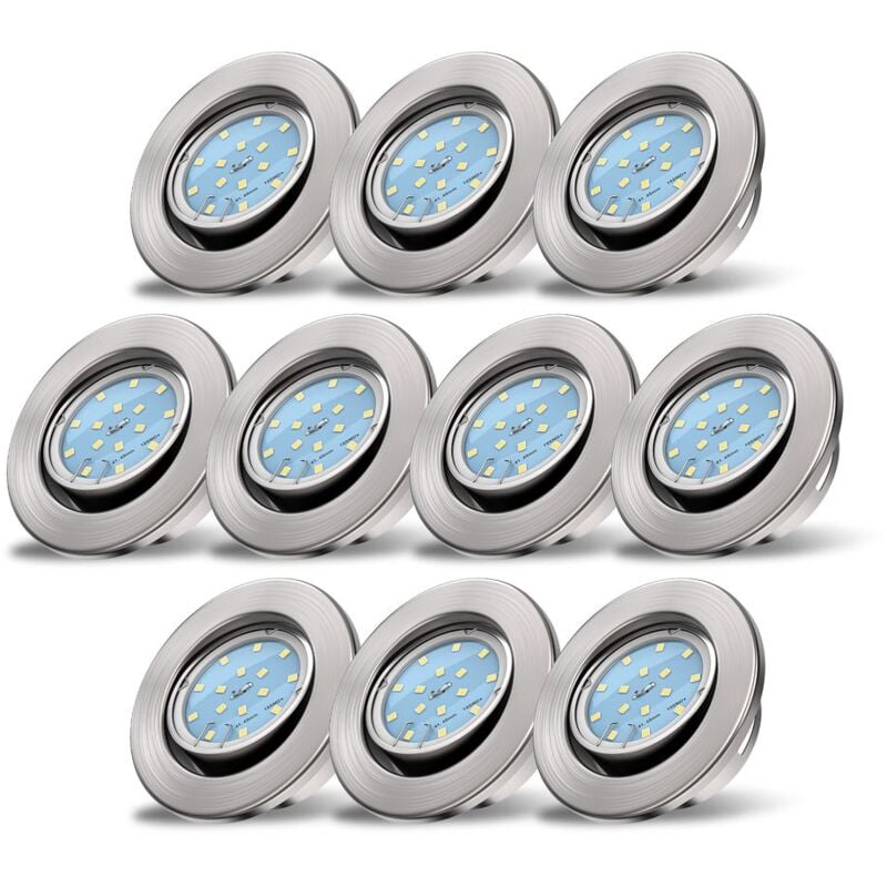 foto del prodotto b.k.licht - set di 10 faretti led da incasso 230v orientabili, spot led ultrapiatti, luce bianca calda, spot da soffitto con foro da 68 mm, faretti
