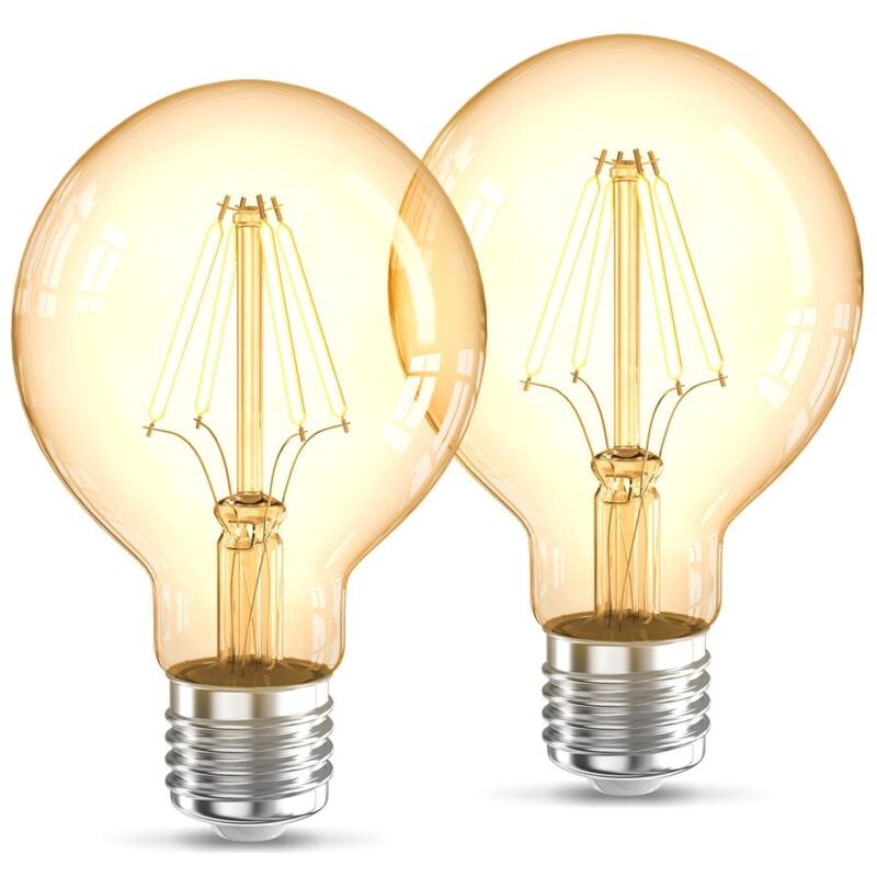 foto del prodotto b.k.licht set di 2 g80 edison lampadina d epoca i e27 4w 2200k 320lm i bianco caldo i lampadina a led i lampadina a led i lampadina retr i