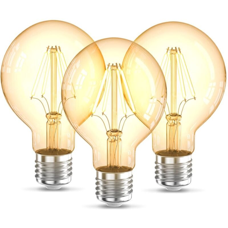 foto del prodotto b.k.licht set di 3 g80 edison lampadina d epoca i e27 4w 2200k 320lm i bianco caldo i lampadina a led i lampadina a led i lampadina retr i