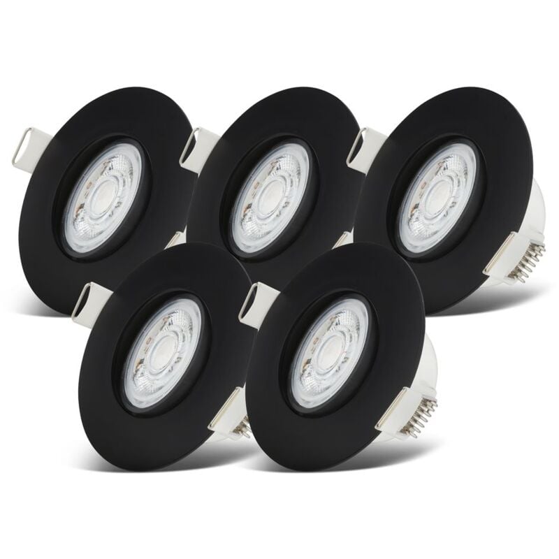 foto del prodotto b.k.licht set di 5 faretti led da incasso 230v, faretto led orientabile per bagno ip65, faretti da soffitto dimmerabili all infinito, spot led,