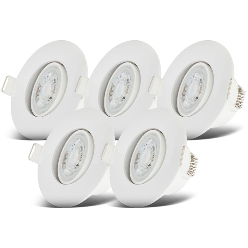foto del prodotto b.k.licht set di 5 faretti led da incasso 230v, faretto led orientabile per bagno ip65, faretto da soffitto dimmerabile all infinito, spot led,