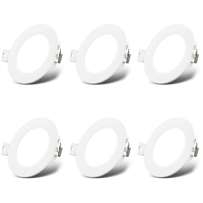 foto del prodotto b.k.licht set di 6 faretti da incasso led 230v piatti, luce bianca neutra, 3w 330lm ciascuno, faretto led, faretti da soffitto, faretti led 230v,