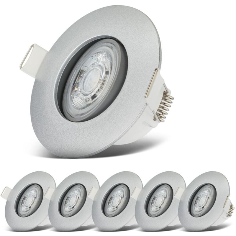immagine 0 del prodotto b.k.licht set di 6 faretti led da incasso 230v, faretti led orientabili per il bagno ip65, faretti led da soffitto, faretti led, faretti da