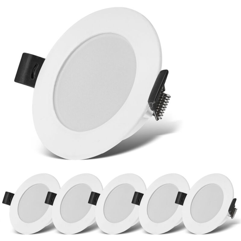 foto del prodotto b.k.licht set di 6 faretti led da incasso 230v, faretto led per bagno protezione dagli spruzzi d acqua ip44, luce bianca neutra, faretti da