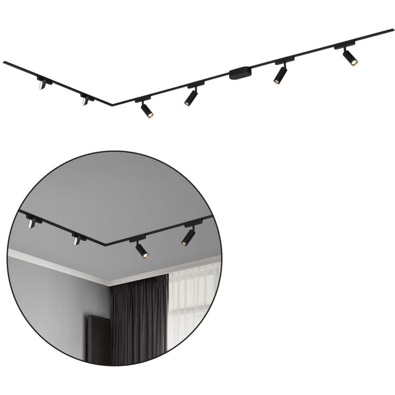 foto del prodotto b.k.licht sistema a binario briloner luxtrail, 4x faretti led, 2x tracklight led, forma a l