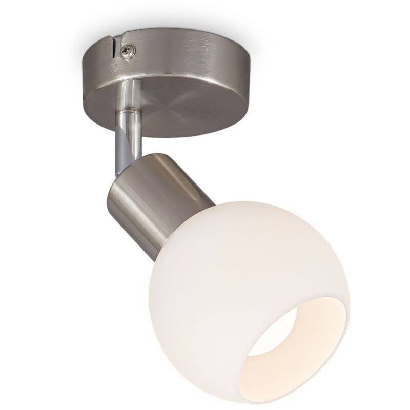 foto del prodotto b.k.licht spot a soffitto orientabile a led con paralume in vetro i colore della luce bianca calda i 5w i 3.000 k i e14 i 470lm i 1 flame